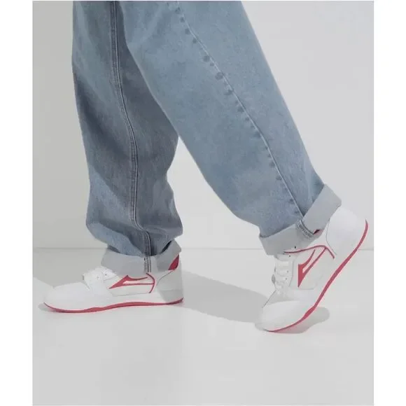 Lakai Men's Telford Low Shoes - White/Red Suede 9 - Picture 9 of 10